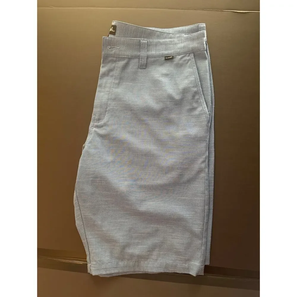 TravisMathew Men’s 36 Performance Shorts – Light Blue Stretch Golf Activewear
